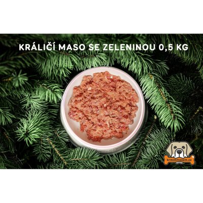 Maso od Amose BARF Králičí maso se zeleninou 500 g – Sleviste.cz