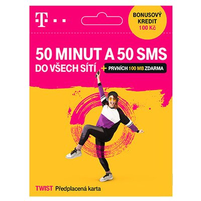 Twist Sim karta, Ochutnávková T-Mobile, kredit 100Kč – Zboží Mobilmania