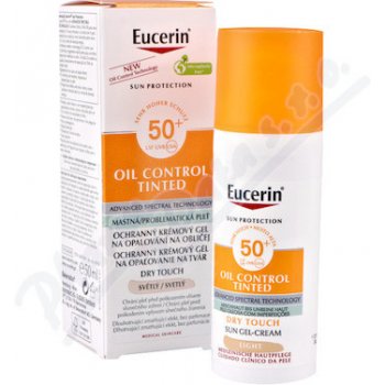 Eucerin Oil Control ochranný krémový gel na opalování na obličej SPF50+ světlý 50 ml