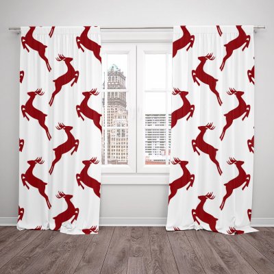 IMPAR Závěsy Christmas reindeers (Rozměr : 140x250, Materiál: Blackout) – Hledejceny.cz