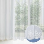 Bílá záclona s perleťově vytkávanou bordurou zámecký vzor do obloučků ZAC-028 výška 300 cm Pouze metráž – Hledejceny.cz