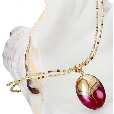 Lampglas Elegantní Red Sea s perlou s 24karátovým zlatem NP25