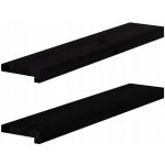 VidaXL Parapety 2 ks, tmavě hnědá, 80 x 15 x 2 cm, masivní dubové dřevo – Hledejceny.cz