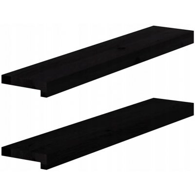 VidaXL Parapety 2 ks, tmavě hnědá, 80 x 15 x 2 cm, masivní dubové dřevo – Hledejceny.cz