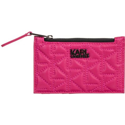 Karl Lagerfeld dámské kožené pouzdro na karty růžové – Zboží Mobilmania