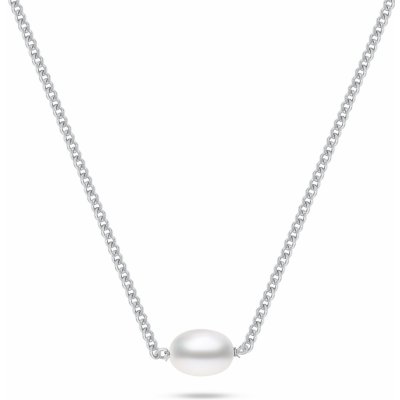 Brilio Silver Stříbrný dámský náhrdelník s pravou perlou NCL211W – Zboží Mobilmania