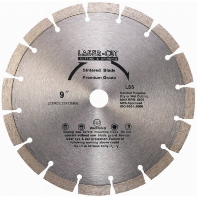 Lasercut Diamantový kotouč 230 x 22.2 x 12 mm L00110 – Sleviste.cz