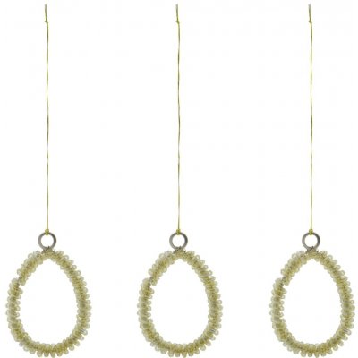 House Doctor Velikonoční dekorace Beads Egg – set 3 ks, krémová barva, plast – Hledejceny.cz