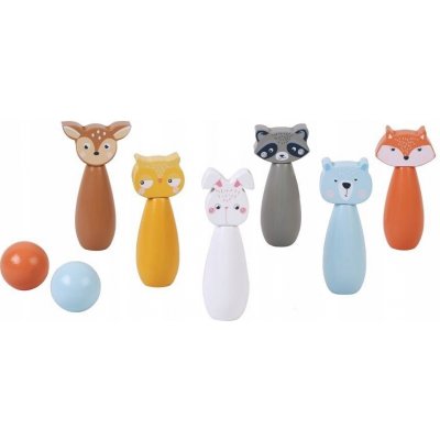 Adam Toys Dřevěné kuželky Lesní zvířátka – Hledejceny.cz