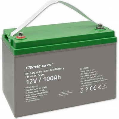 Qoltec 12V 100Ah 53038 – Zboží Mobilmania