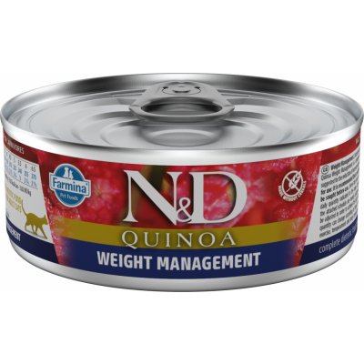 N&D GF CAT QUINOA Weight Management Lamb & Brocolli 80 g – Zboží Mobilmania