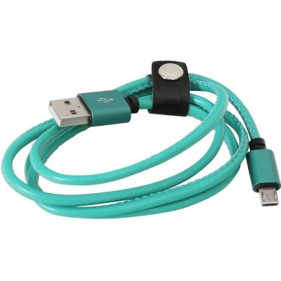 Platinet PUCL1G USB microUSB kožený, 2,4A, 1m, zelený – Zbozi.Blesk.cz