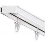 KLIK Záclonová kolejnice jednořadá, 120 cm, PVC, bílá – Sleviste.cz