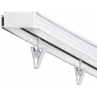 KLIK Záclonová kolejnice jednořadá, 120 cm, PVC, bílá – Sleviste.cz