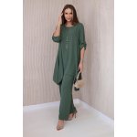 Fashionweek elegantní souprava košile a kalhoty ze vzdušného materiálu K1025 khaki – Zboží Dáma