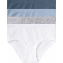 Pepperts dívčí kalhotky s BIO bavlnou, 4 kusy bílá / šedá / navy modrá / modrá