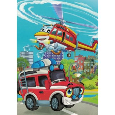 Pohlednice Vrtulníček a hasiči – Zboží Dáma