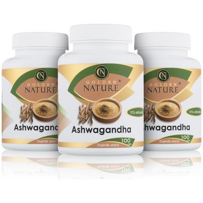 Golden Nature Ashwagandha Ašvaganda 10% withanolidů 2+1 300 kapslí – Hledejceny.cz