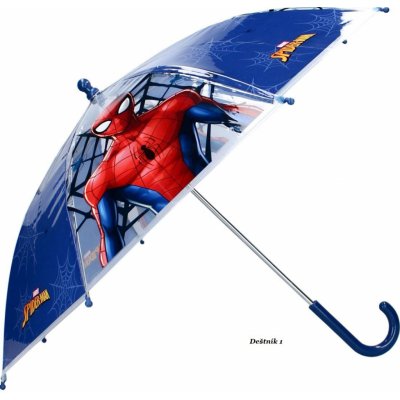 VadoBag Spiderman deštník mechanický transparentní modrý