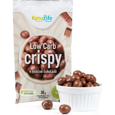 KetoLife Low Carb crispy kuličky Mléčná čokoláda 38 g – Zboží Dáma