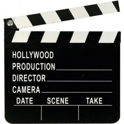 Amscan Rekvizita do fotokoutku Hollywood filmová klapka 17 x 20 cm – Zboží Mobilmania