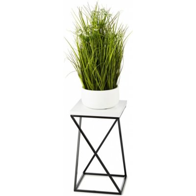 HowHomely Květinový stojan LOFT II 40 cm černý/bílý – Zboží Dáma