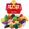 Dětský obchůdek Teddies Nákupní košík ovoce/zelenina 25ks plast