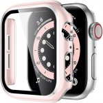 AW Lesklé prémiové ochranné pouzdro s tvrzeným sklem pro Apple Watch Rozteč: 45mm, Barva: Růžové tělo / stříbrný obrys IR-AWCASE065 – Hledejceny.cz