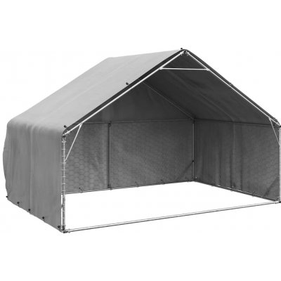 vidaXL Venkovní psí bouda s krytem 3 x 2 x 1,9 m pozinkovaná ocel 9799.4105409 – Zbozi.Blesk.cz