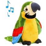 GGV Interaktivní plyšový mluvící papoušek zelený – Zbozi.Blesk.cz