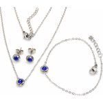 Linda's Jewelry sada šperků modrá Circle chirurgická ocel IS026 – Zboží Mobilmania