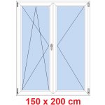 Soft Dvoukřídlé balkonové dveře otevíravé a sklopné Oregon/Oregon 150 x 200 cm – Zboží Mobilmania