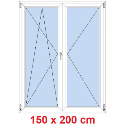 Soft Dvoukřídlé balkonové dveře otevíravé a sklopné Oregon/Oregon 150 x 200 cm – Zboží Mobilmania