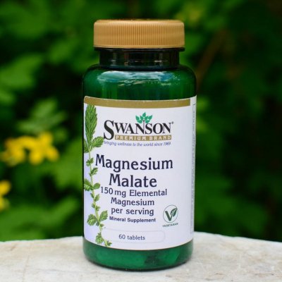 Swanson Magnesium Malate hořčík malát 150 mg elementárního hořčíku x 60 tablet – Hledejceny.cz