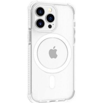 Pouzdro AppleKing transparentní s barevném rámečkem a MagSafe iPhone 15 Pro - bílé – Zboží Mobilmania