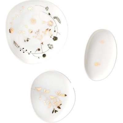 Decor by Glassor Set tří talířků z říše divů se zlatým dekorem – Zbozi.Blesk.cz