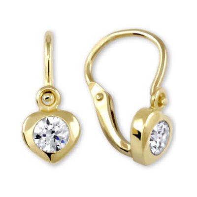 Soliter Zlaté dětské náušnice Srdíčka s krystaly 236 001 00675 – Sleviste.cz