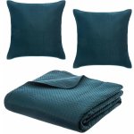 Atmosphera Přehoz přes postel 240x260 s povlaky na polštáře 60x60 163920Q mořská modrá – Zboží Dáma