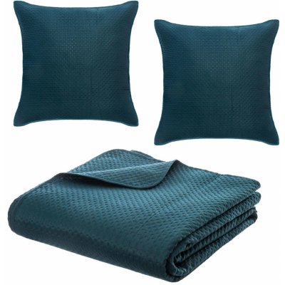 Atmosphera Přehoz přes postel 240x260 s povlaky na polštáře 60x60 163920Q mořská modrá – Zboží Dáma