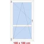 Soft Balkonové dveře s příčkou otevíravé a sklopné Antracit struktura/Antracit struktura levé 100 x 180 cm – Hledejceny.cz