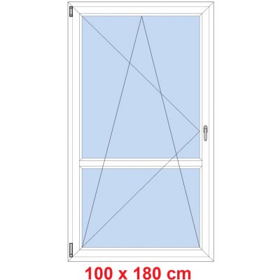 Soft Balkonové dveře s příčkou otevíravé a sklopné Antracit struktura/Antracit struktura levé 100 x 180 cm – Hledejceny.cz