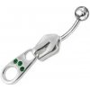 Piercing Šperky4U stříbrný piercing do pupíku zip BP01007-C