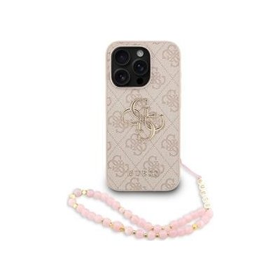 Guess PU 4G Metal Logo Strap pro Apple iPhone 16 Pro Max, růžová – Zboží Mobilmania
