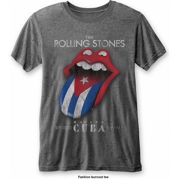 Rolling Stones tričko Havana Cuba Burn Out Grey