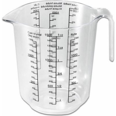 Odměrka 1,5 l s černým potiskem – Hledejceny.cz