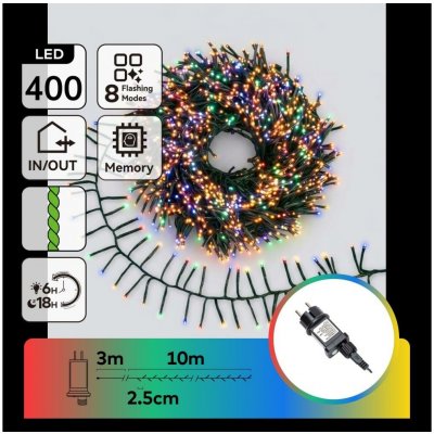 Aigostar B.V. LED Venkovní vánoční řetěz 400xLED/8 funkcí 13m IP44 multicolor B10303JT2 – Hledejceny.cz