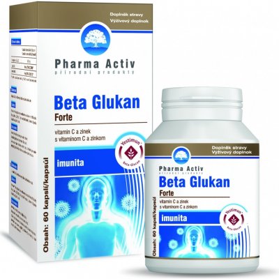 Pharma Activ Beta Glukan Forte s vitamínem C a zinkem 60 kapslí – Hledejceny.cz