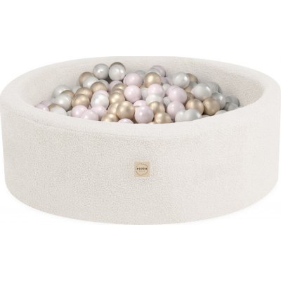 Plush Nest suchý bazén kulatý krémový beránek 90 x 30 cm + 200 míčků – Zboží Mobilmania