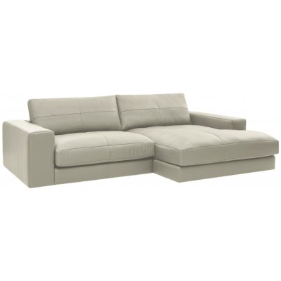 Bobochic Paris Béžová kožená rohová pohovka Leonard 274 cm, pravá – Zboží Dáma