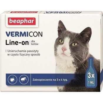 Beaphar Vermicon Line On kočka kapky proti blechám a klíšťatům 3 x 1ml